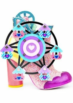 Irregular Choice Topsy Turvy Boots Pink Blue