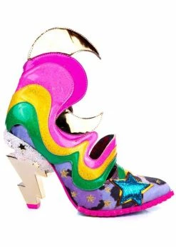 Irregular Choice Galactic Thunder Lightning Bolt Rainbow 70's Pumps Pink