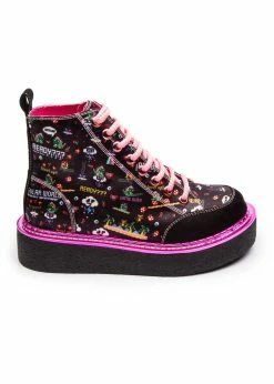 Irregular Choice Gaming Limit Break 80's Trainers Black Pink -Pretty Retro Sales irregular choice 4562 1 A limit break pnk 1 1024x1024