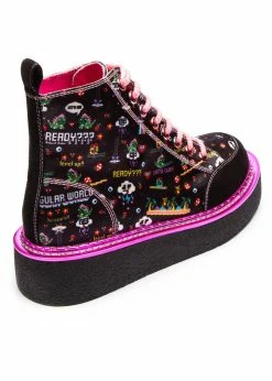 Irregular Choice Gaming Limit Break 80's Trainers Black Pink -Pretty Retro Sales irregular choice 4562 1 A limit break pnk 2 1024x1024