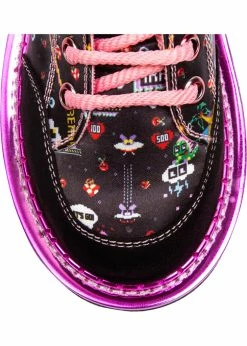 Irregular Choice Gaming Limit Break 80's Trainers Black Pink -Pretty Retro Sales irregular choice 4562 1 A limit break pnk 4 1024x1024