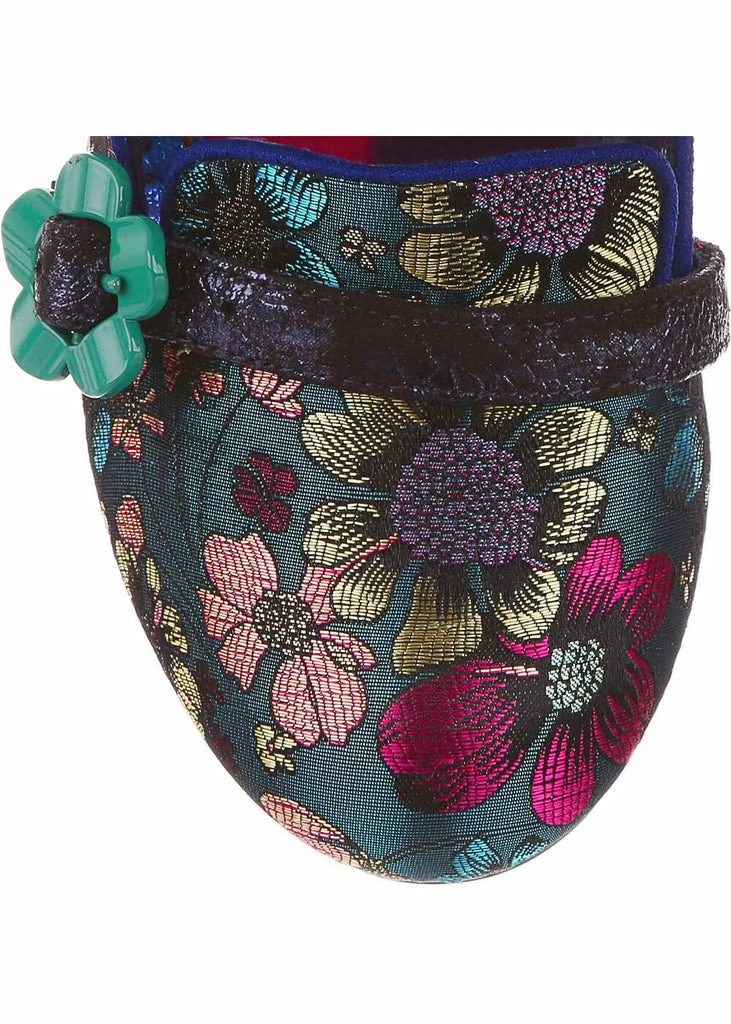 Irregular Choice Highland Haven Floral 60's Pumps Blue - Image 2
