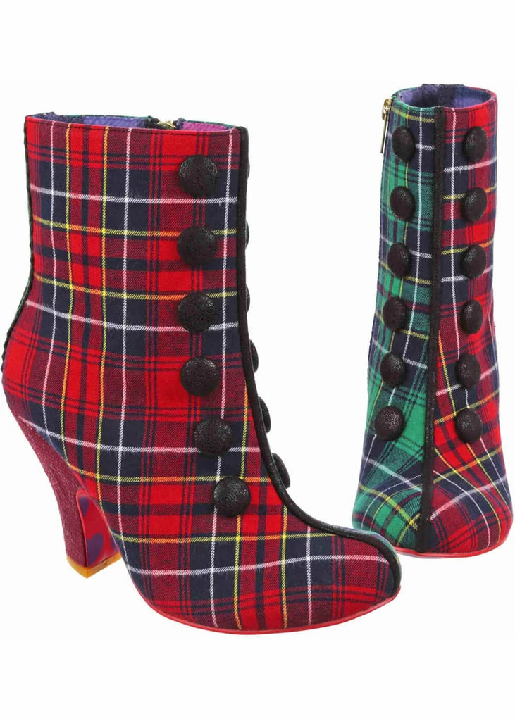 Irregular Choice Cosy Drink Tartan Boots Green Red 3 Irregular Choice Cosy Drink Tartan Boots Green Red