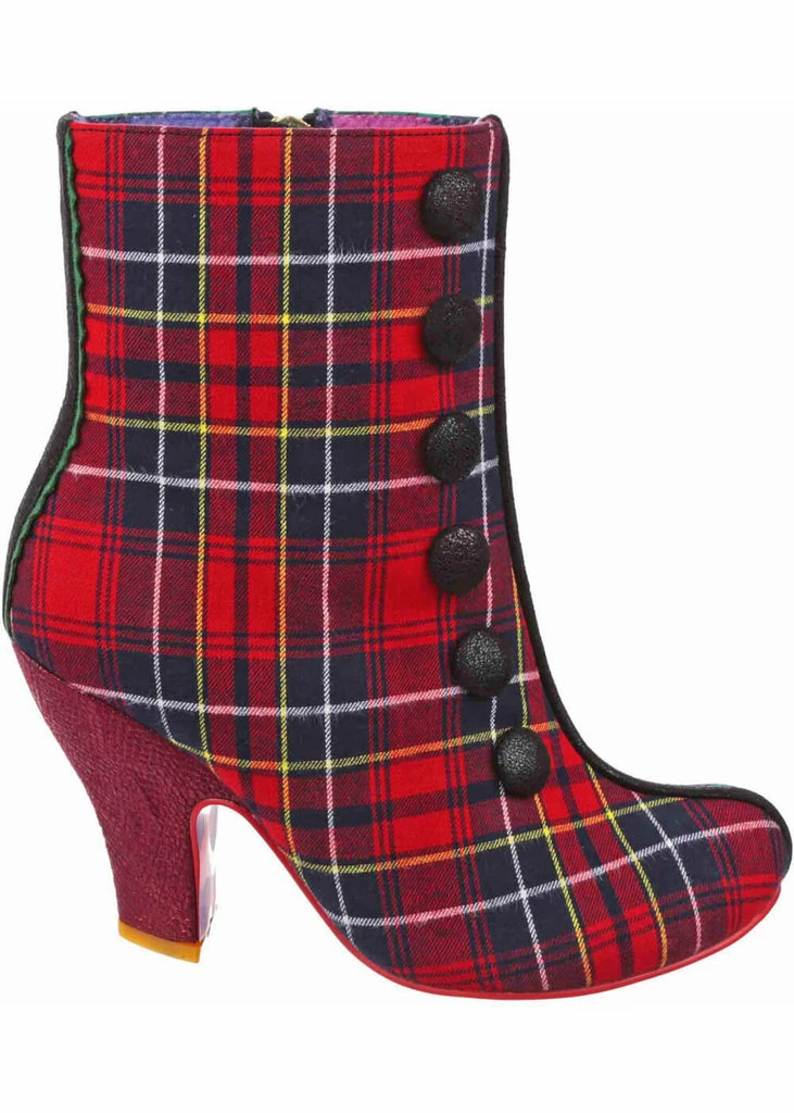 Irregular Choice Cosy Drink Tartan Boots Green Red 7 Irregular Choice Cosy Drink Tartan Boots Green Red - Image 5