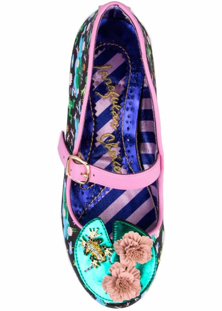 Irregular Choice Lilypond Frog 60's Block Heel Pumps Black 6 Irregular Choice Lilypond Frog 60's Block Heel Pumps Black - Image 4