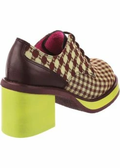 Irregular Choice Groovy Dancing 60's Platform Pumps Brown Green -Pretty Retro Sales irregular choice 4648 1A groovy dancing brown grn 2 1024x1024
