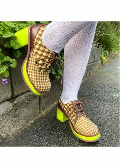 Irregular Choice Groovy Dancing 60's Platform Pumps Brown Green -Pretty Retro Sales irregular choice 4648 1A groovy dancing brown grn 5 1024x1024