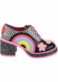 Irregular Choice Rainbows And Love 60's Platform Pumps Black -Pretty Retro Sales irregular choice 4648 2B rainbows love blk 1 1024x1024