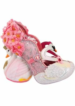 Irregular Choice Pedalo Date Swan Pumps Peach Pink