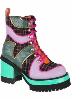 Irregular Choice Wowee Wow Boots Green