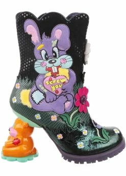 Irregular Choice Bad Bunny Boots Black -Pretty Retro Sales irregular choice 4672 1B bad bunny blk 2 1024x1024