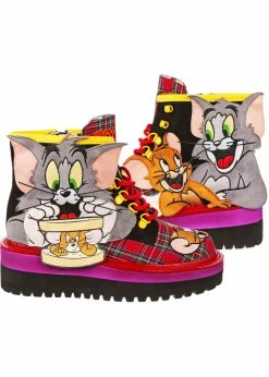 Irregular Choice X Tom And Jerry Mouse Sandwich Shoes Black Red