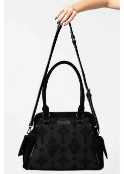 Killstar Grace Flocked Handbag Black