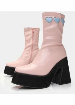 Koi Footwear Dolly Cloud Sweetheart 60's Boots Pink -Pretty Retro Sales koi KA00659245 dolly cloud boo 2 1024x1024