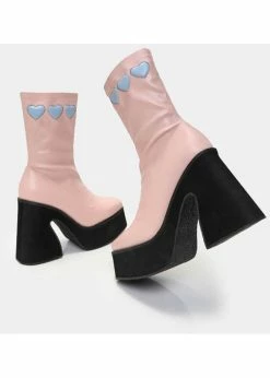 Koi Footwear Dolly Cloud Sweetheart 60's Boots Pink -Pretty Retro Sales koi KA00659245 dolly cloud boo 5 1024x1024