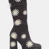Koi Footwear Crazy Daisy 70's Platform Boots Black