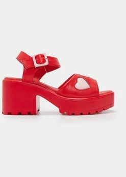 Koi Footwear Romance Rebel Heart Sandals Red