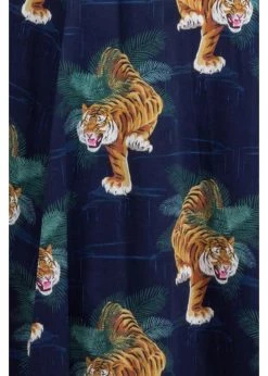 Lady V Hepburn Tigress Tigers 50's Swing Dress Blue -Pretty Retro Sales lady v AW19HEPtigress hepburn tigress dress blue 4 1024x1024