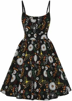 Lady Vintage Halliday Ditsy Daisy 50's Swing Dress Black -Pretty Retro Sales lady v SS21 HALLIDAY ditsy daisy dress 1 1024x1024