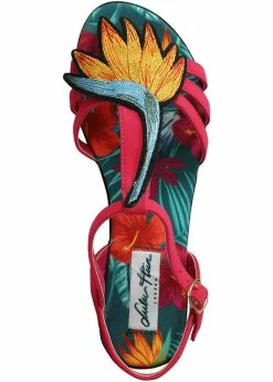 Lulu Hun Lottie Bird Of Paradise 50's Sandals Red