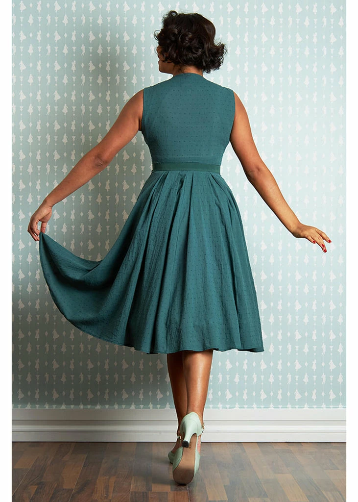 Miss Candyfloss Killah Gia 50's Swing Dress Emerald Green 8 Miss Candyfloss Killah Gia 50's Swing Dress Emerald Green - Image 6