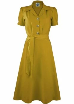 Pretty Retro Landgirl 40's Swing Dress Musterd
