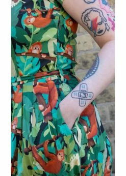 Run & Fly Orangutan 70's A-Line Dress Multi -Pretty Retro Sales run and fly JM2115 orangutan dress mul 3 1024x1024