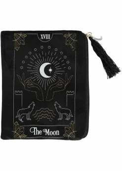 Succubus The Moon Tarot Card Velvet Zippered Pouch Black
