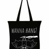 Succubus Gifts Wanna Hang? Bat Tote Bag Black -Pretty Retro Sales succubus PRTOTE589 wanna hang totebag blk 0 1024x1024