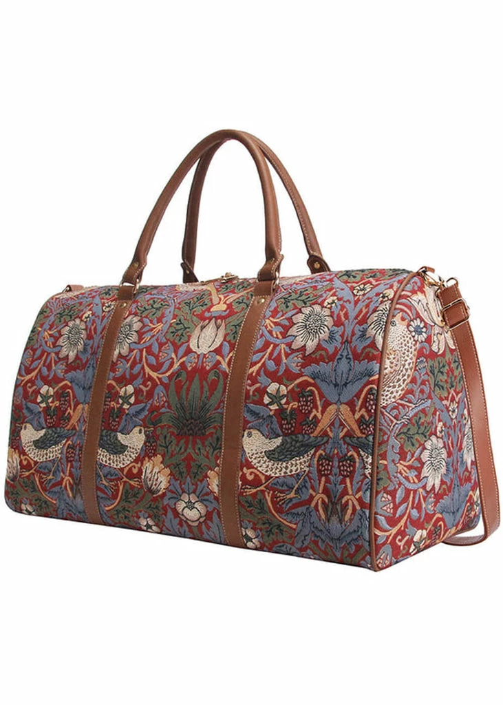Tapestry Bags Morris Strawberry Thief Travelbag Red 5 Tapestry Bags Morris Strawberry Thief Travelbag Red - Image 3