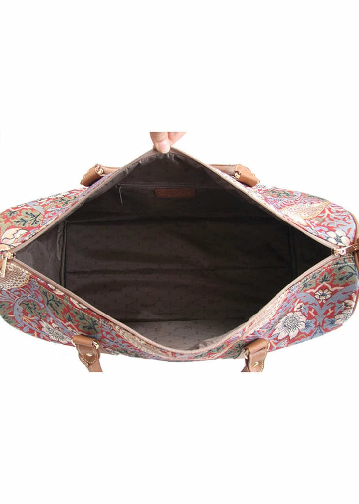 Tapestry Bags Morris Strawberry Thief Travelbag Red 7 Tapestry Bags Morris Strawberry Thief Travelbag Red - Image 5