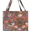 Tapestry Bags Morris Strawberry Thief Gusset Shopper Bag Red