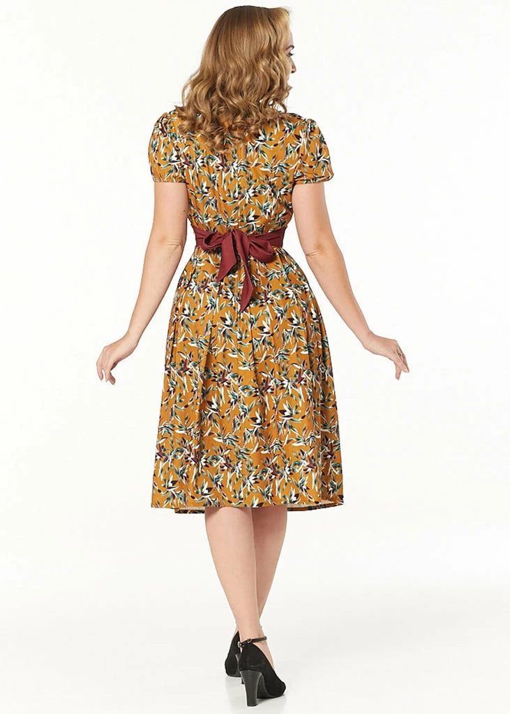 Timeless London Libby 40's Dress Caramel Brown 5 Timeless London Libby 40's Dress Caramel Brown - Image 3