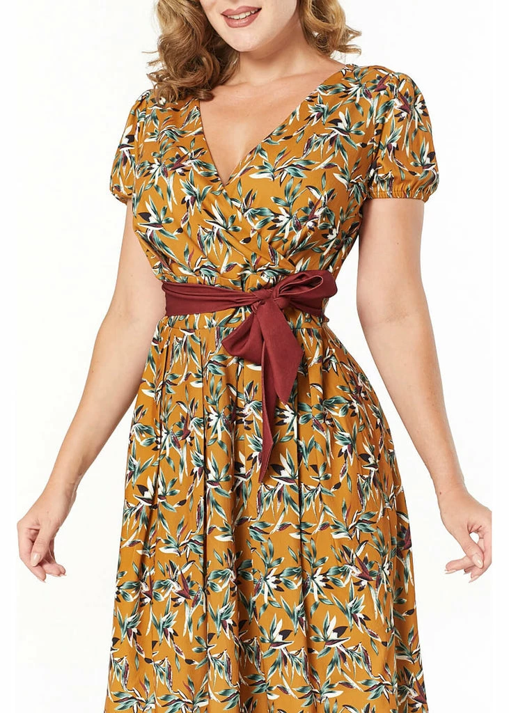 Timeless London Libby 40's Dress Caramel Brown 6 Timeless London Libby 40's Dress Caramel Brown - Image 4